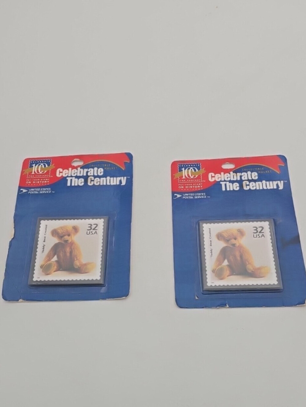 2 USPS  Celebrate The Century “Teddy Bear Created” 32 USA Stamp Magnet